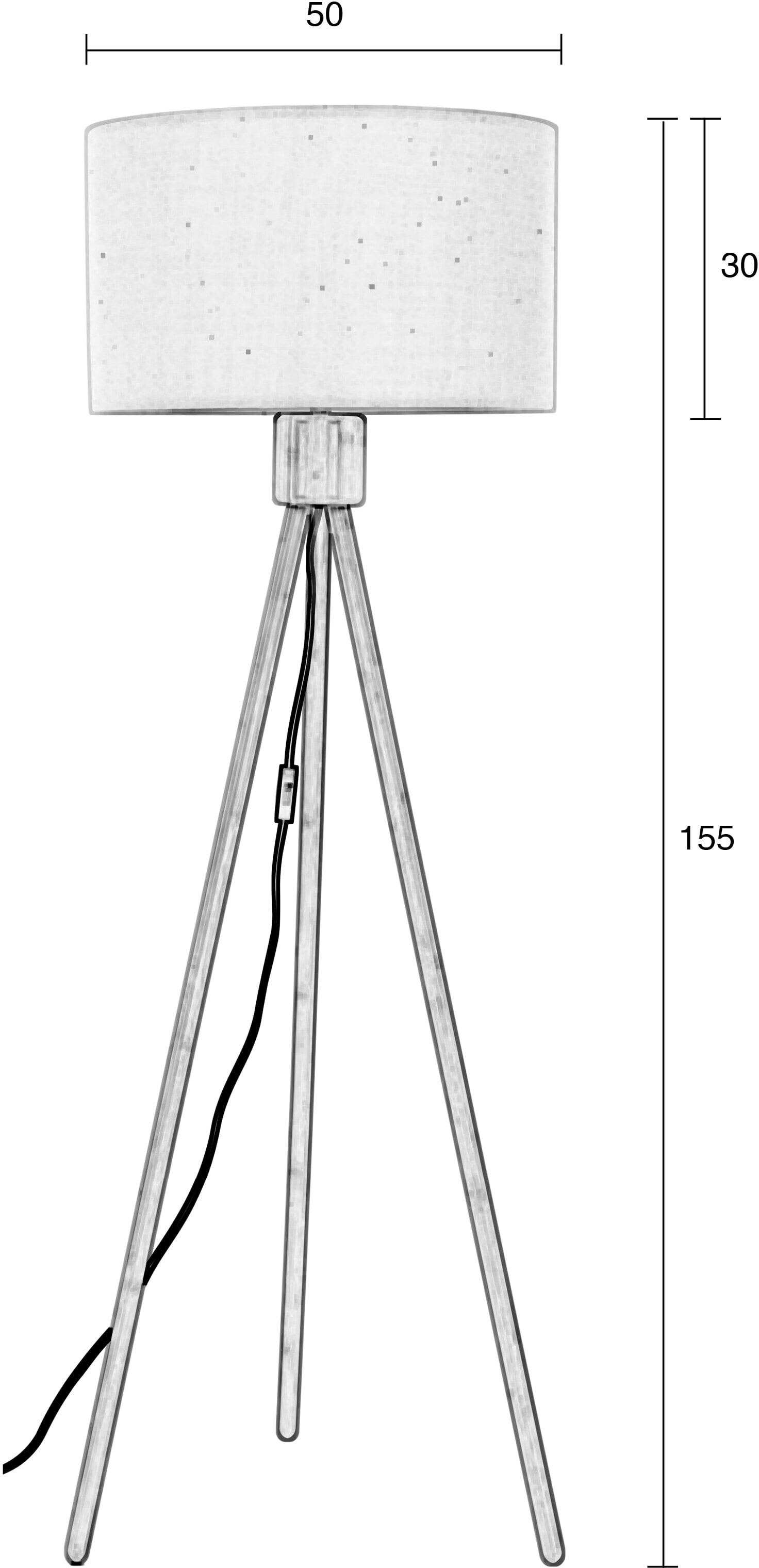 Zuiver Vloerlamp 'Fan Bamboo' Bamboe en linnen, 155cm