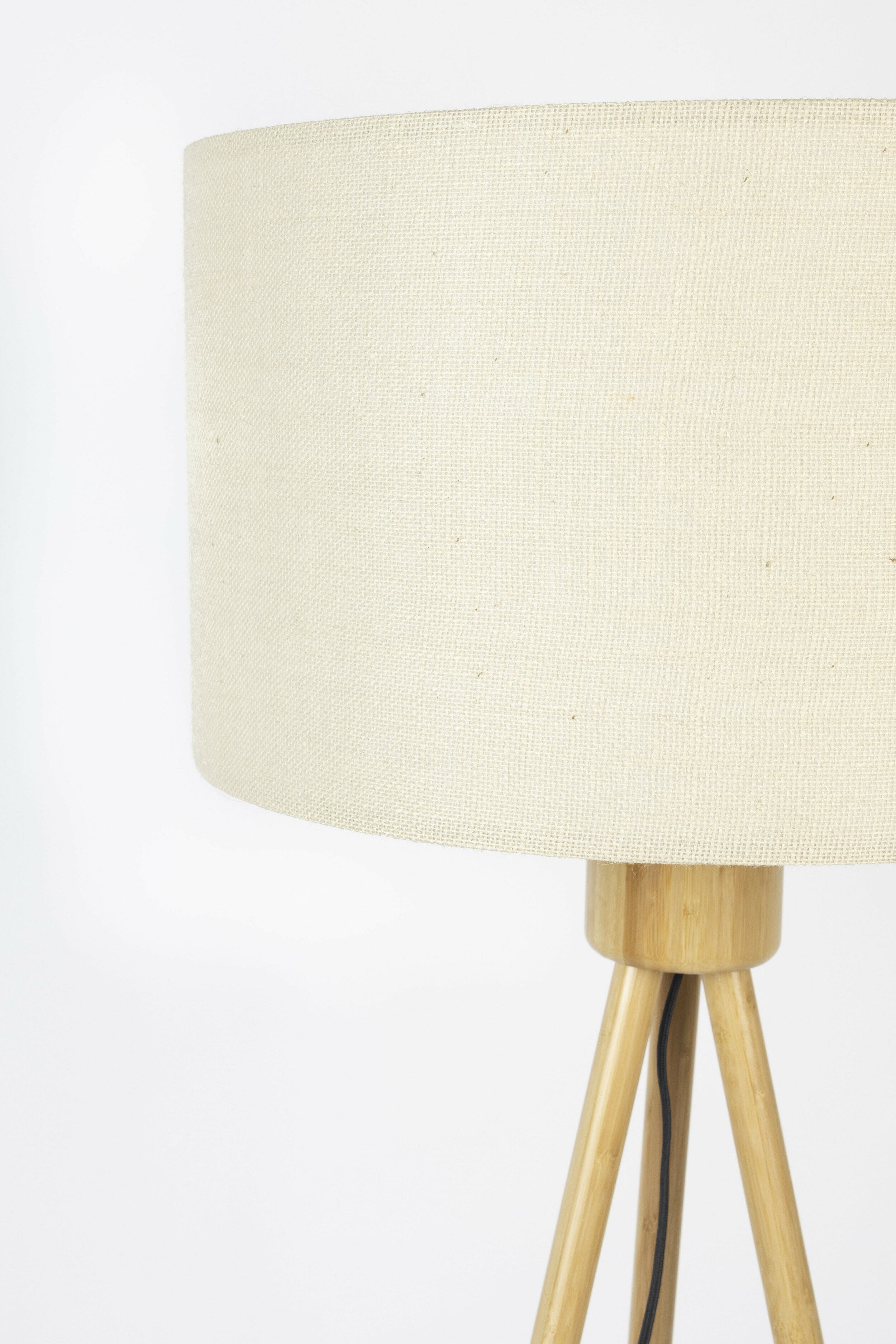 Zuiver Vloerlamp 'Fan Bamboo' Bamboe en linnen, 155cm