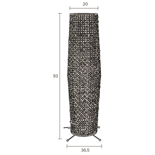 Dutchbone Vloerlamp 'Hyacint' Waterhyacint, 93cm