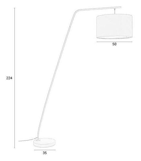 ZILT Vloerlamp 'Laniece' 224cm hoog, kleur Zwart