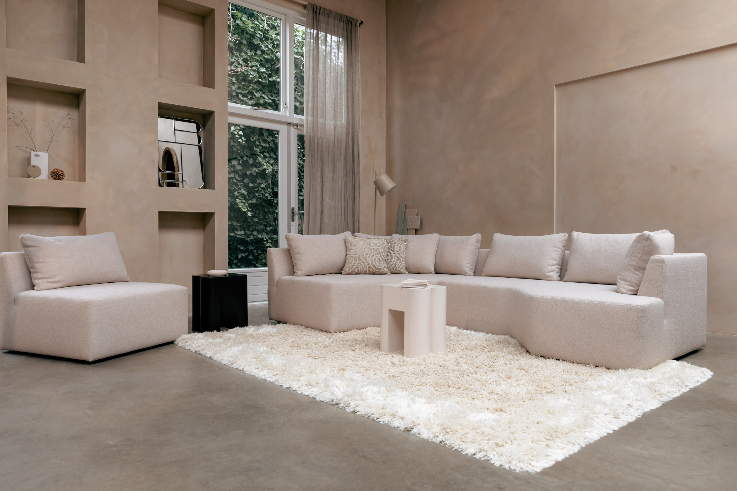 Zuiver Vloerlamp 'Buckle Head' 150cm, kleur Beige