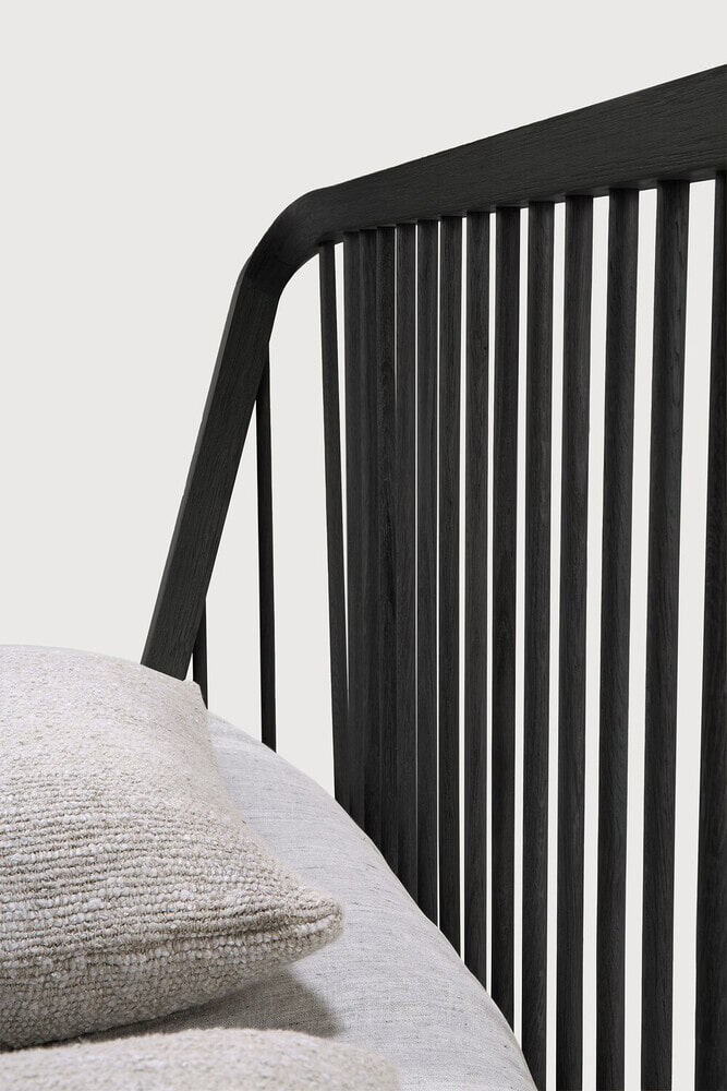 Ethnicraft Bed 'Spindle' Gevernist Eikenhout, 160 x 200cm, kleur Zwart