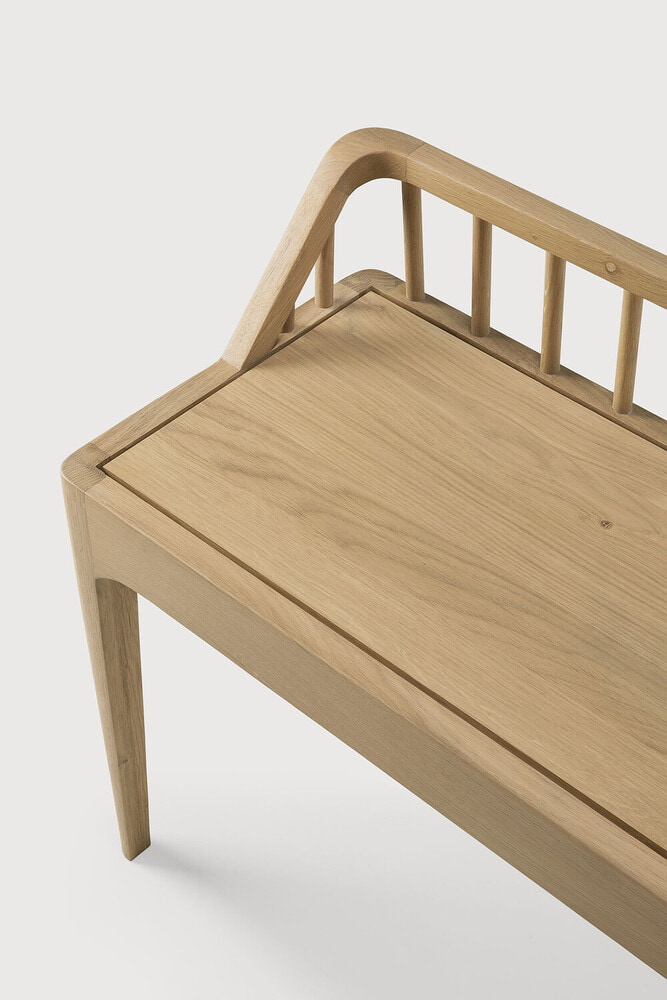Ethnicraft Eetkamerbank 'Spindle' Eikenhout, 150cm, kleur Naturel