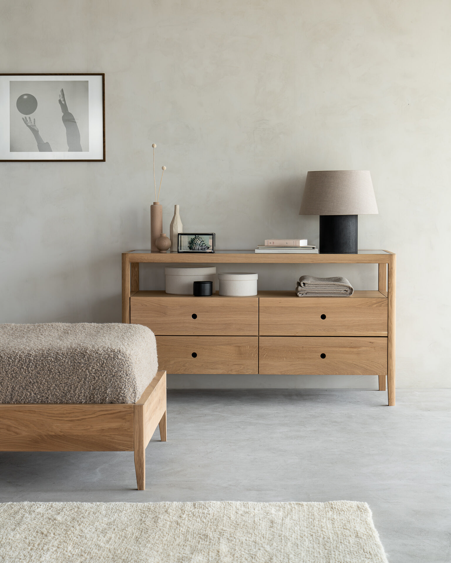 Ethnicraft Dressoir 'Spindle' Geolied Eikenhout, 150cm, kleur Naturel