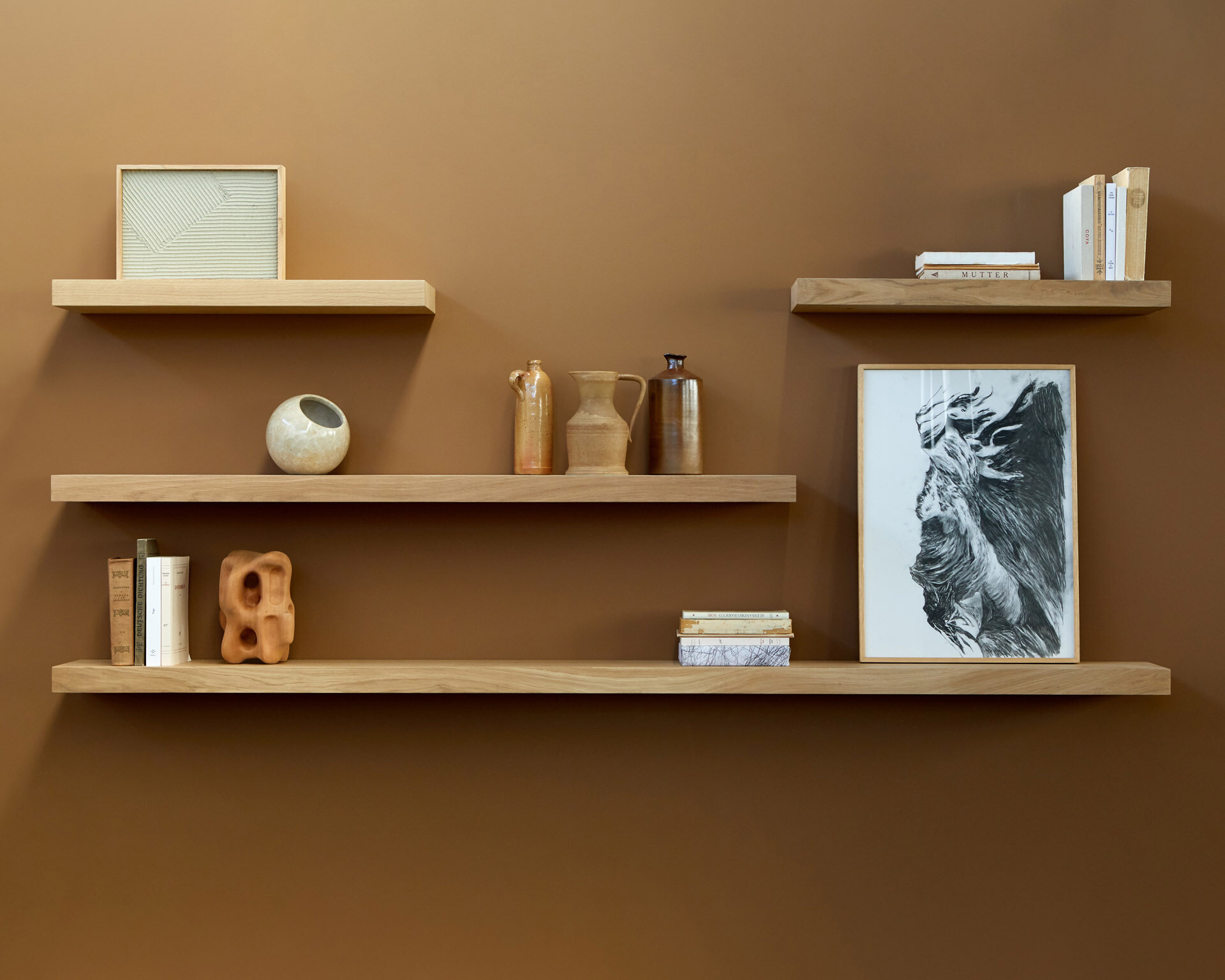 Ethnicraft Wandplank 'Wall' Eikenhout, 70cm, kleur Naturel
