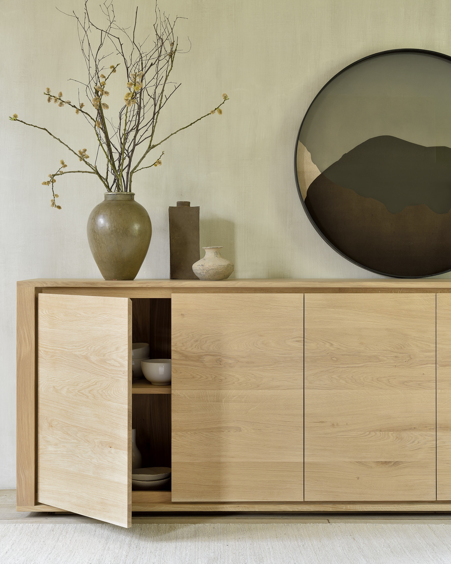 Ethnicraft Dressoir 'Shadow' Geolied Eikenhout, 250cm