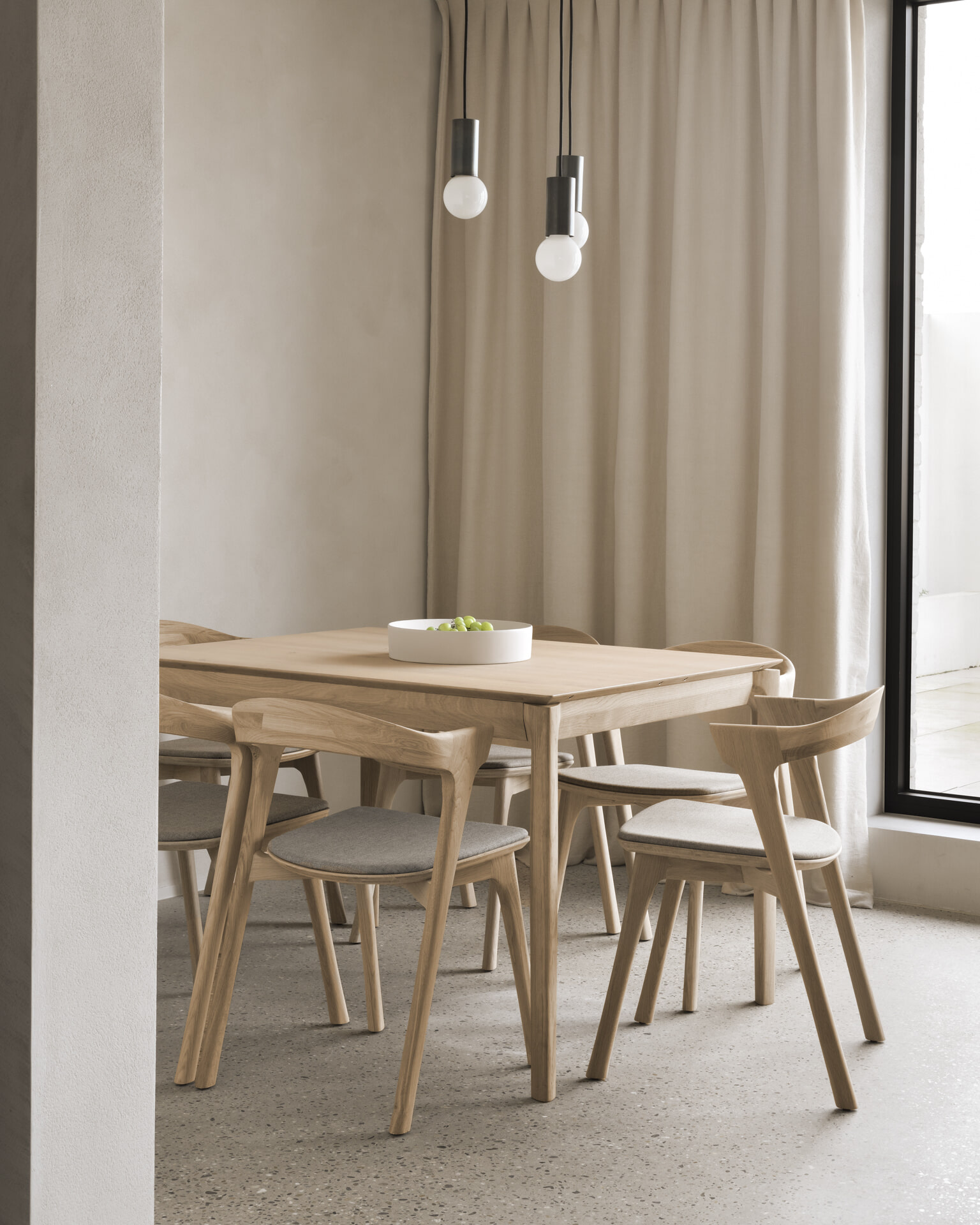 Ethnicraft Uitschuifbare Eettafel 'Bok' Geolied Eikenhout, 120/180 x 90cm