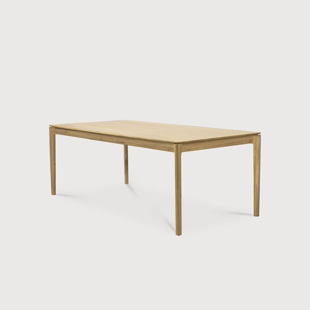 Ethnicraft Uitschuifbare Eettafel Bok Geolied Eikenhout, 180/280 x 100cm - Naturel