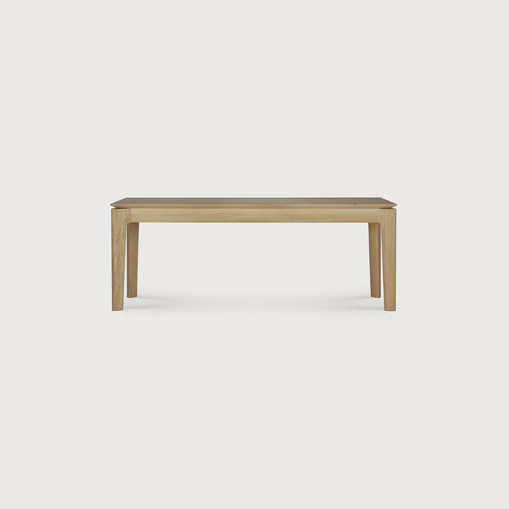 Ethnicraft Eetkamerbank 'Bok' Geolied Eikenhout, 126cm, kleur Naturel