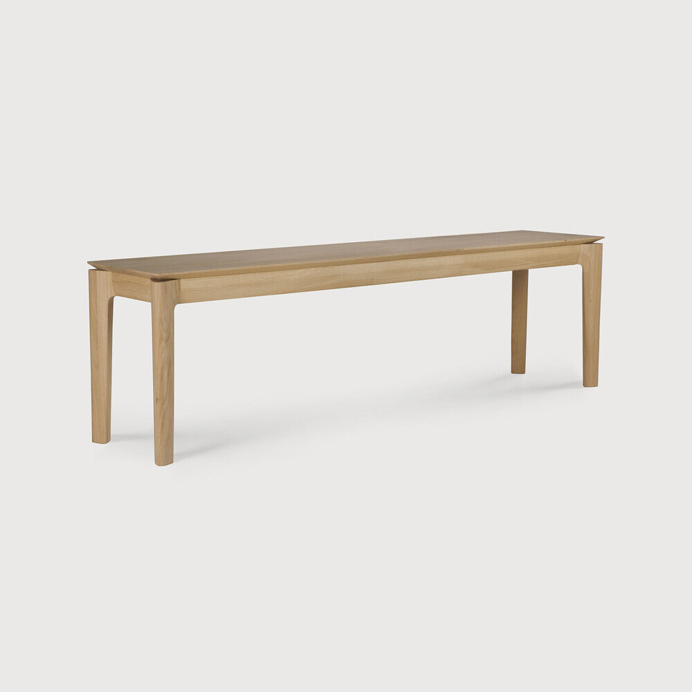 Ethnicraft Eetkamerbank 'Bok' Geolied Eikenhout, 166cm, kleur Naturel