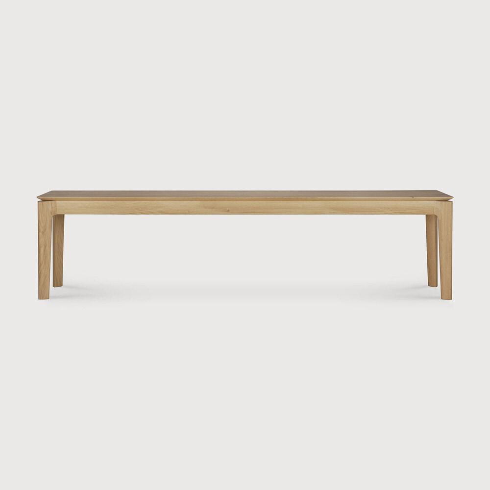 Ethnicraft Eetkamerbank 'Bok' Geolied Eikenhout, 186cm, kleur Naturel