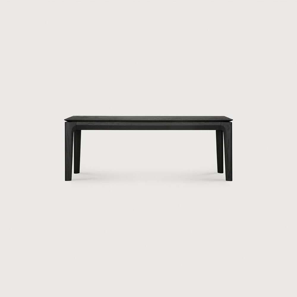 Ethnicraft Eetkamerbank 'Bok' Gevernist Eikenhout, 126cm, kleur Zwart