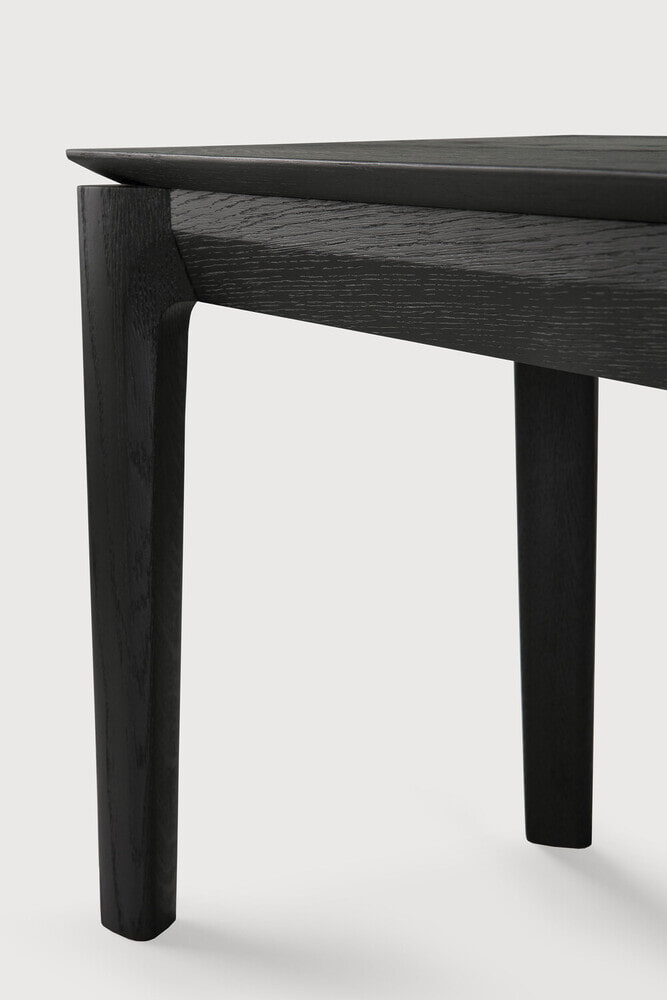 Ethnicraft Eetkamerbank 'Bok' Gevernist Eikenhout, 126cm, kleur Zwart