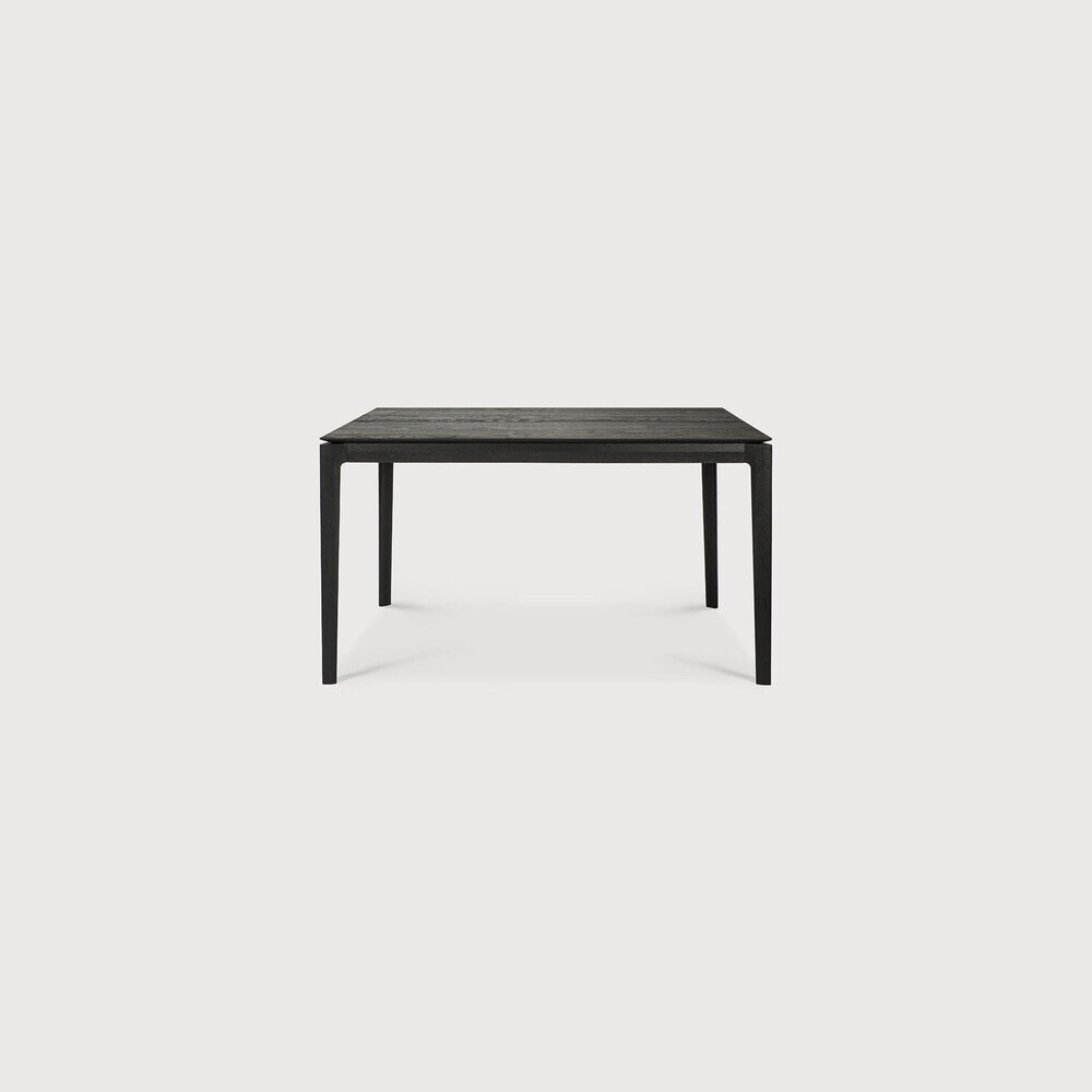 Ethnicraft Uitschuifbare Eettafel 'Bok' Gevernist Eikenhout, 140/220 x 90cm, kleur Zwart