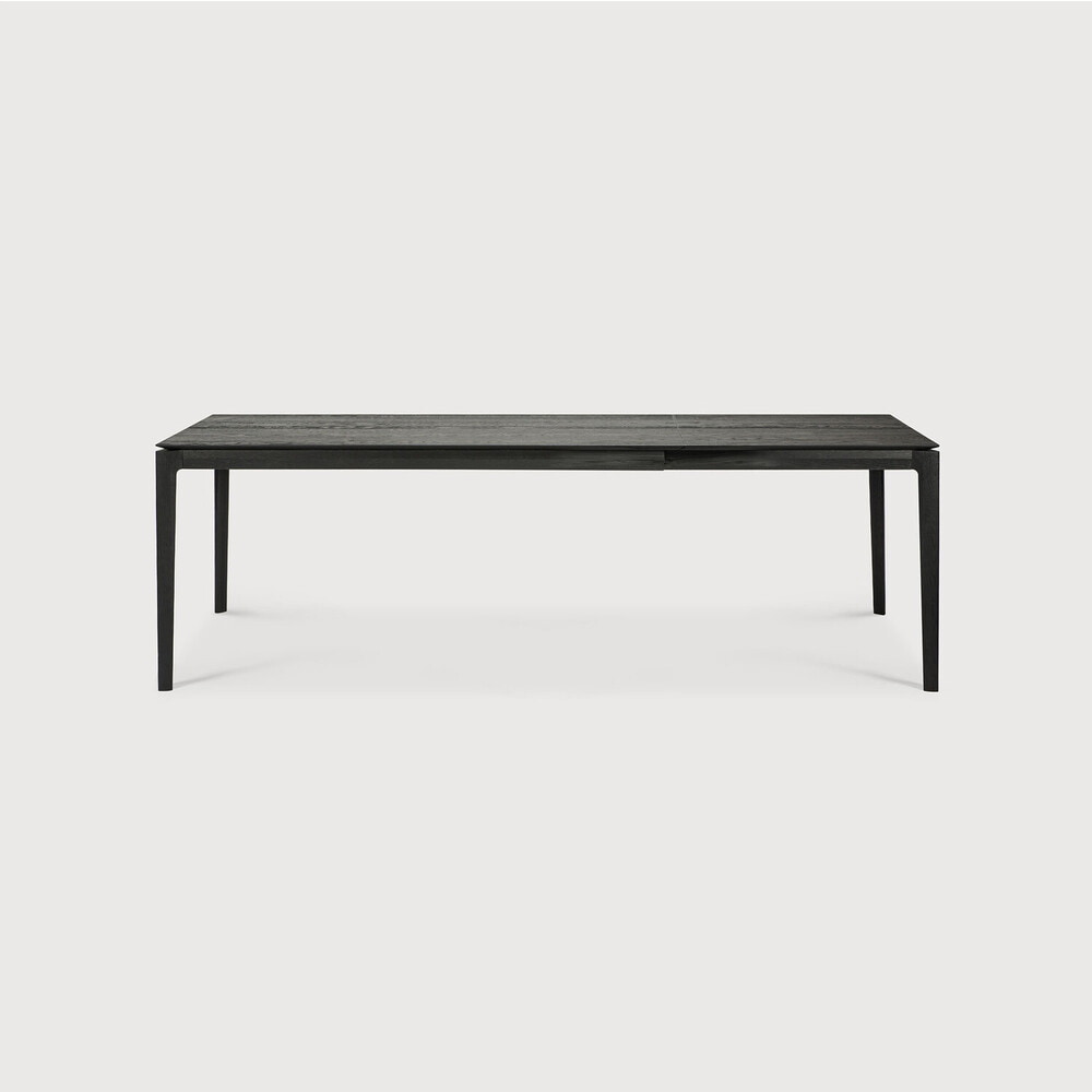 Ethnicraft Uitschuifbare Eettafel 'Bok' Gevernist Eikenhout, 160/240 x 90cm, kleur Zwart