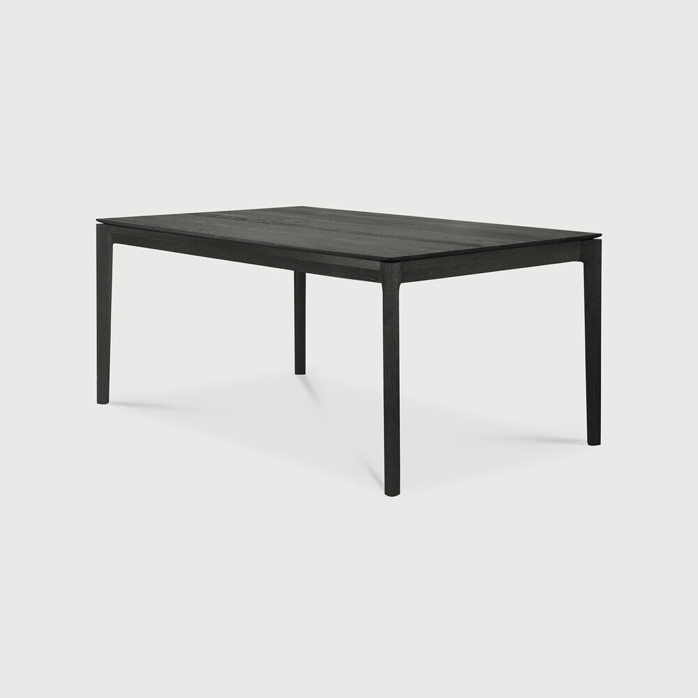 Ethnicraft Uitschuifbare Eettafel 'Bok' Gevernist Eikenhout, 160/240 x 90cm, kleur Zwart