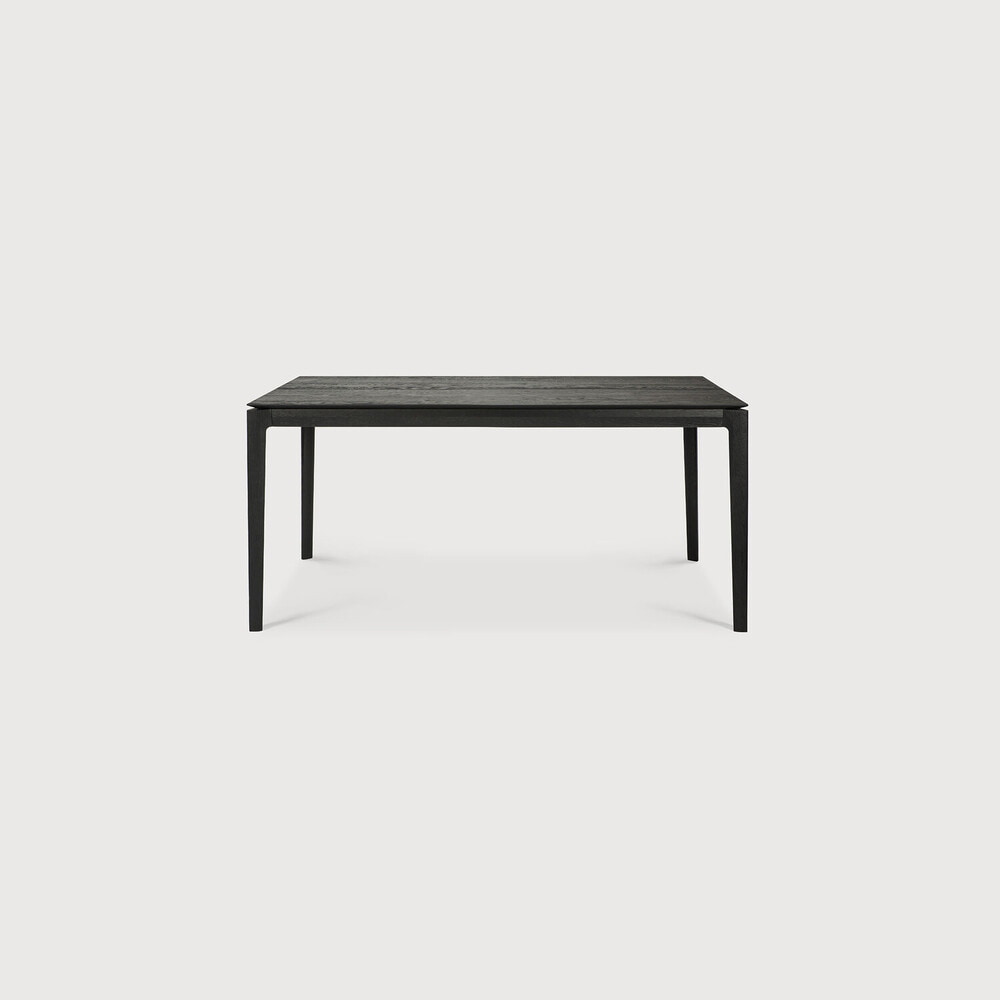Ethnicraft Uitschuifbare Eettafel 'Bok' Gevernist Eikenhout, 160/240 x 90cm, kleur Zwart