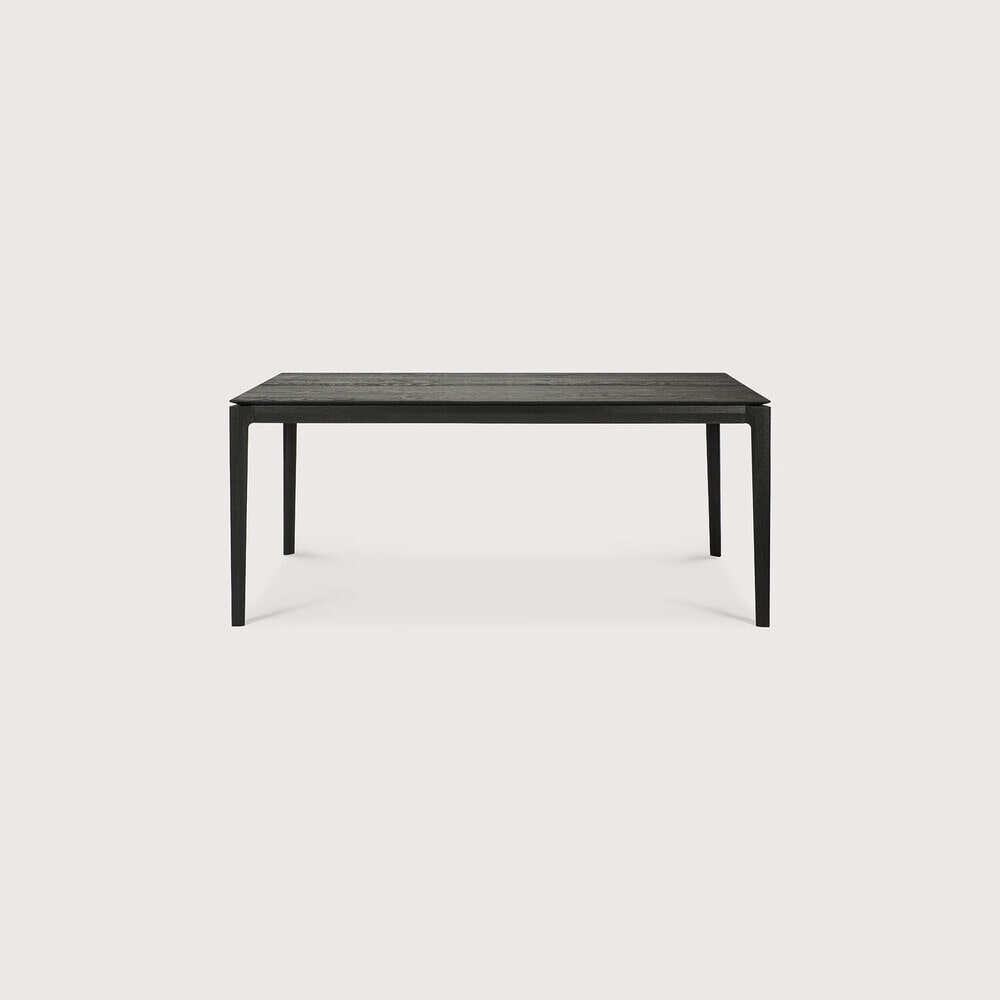 Ethnicraft Uitschuifbare Eettafel 'Bok' Gevernist Eikenhout, 180/280 x 100cm, kleur Zwart