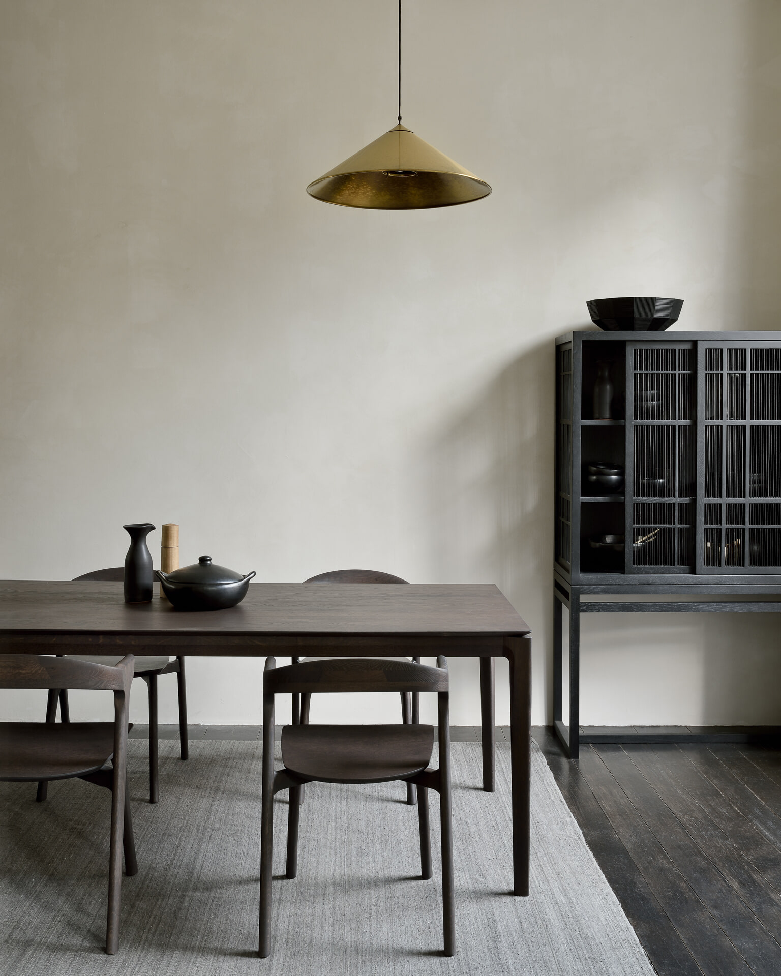Ethnicraft Eettafel 'Bok' Gevernist Eikenhout, 220 x 95cm, kleur Bruin