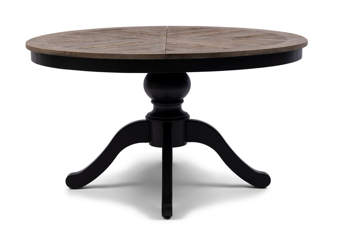 Rivièra Maison Uitschuifbare Eettafel Le Marais Eikenhout, 140/190 x 140cm - Black - Rond