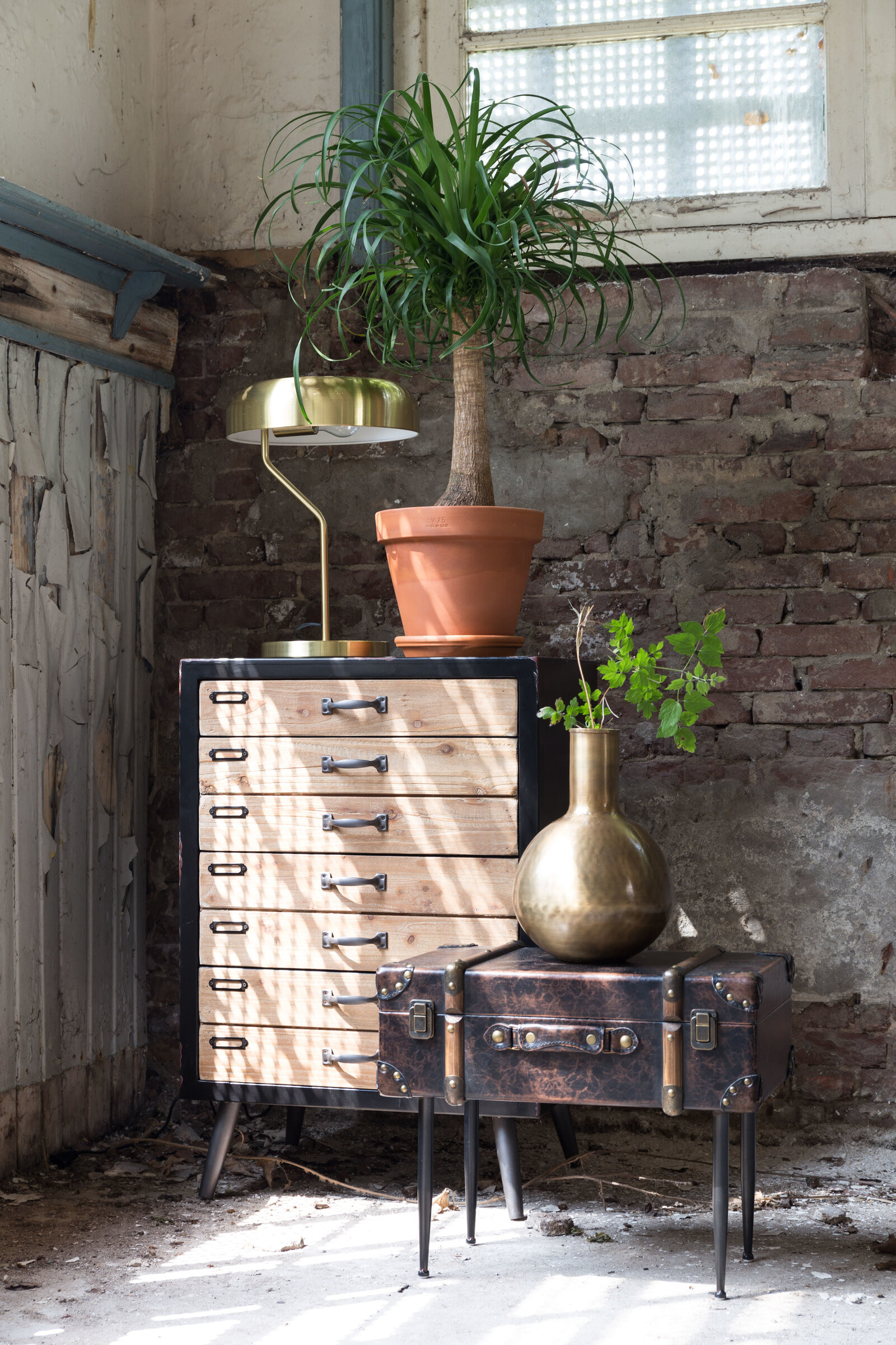 Dutchbone Tafellamp 'Eclipse' 42cm, kleur Goud