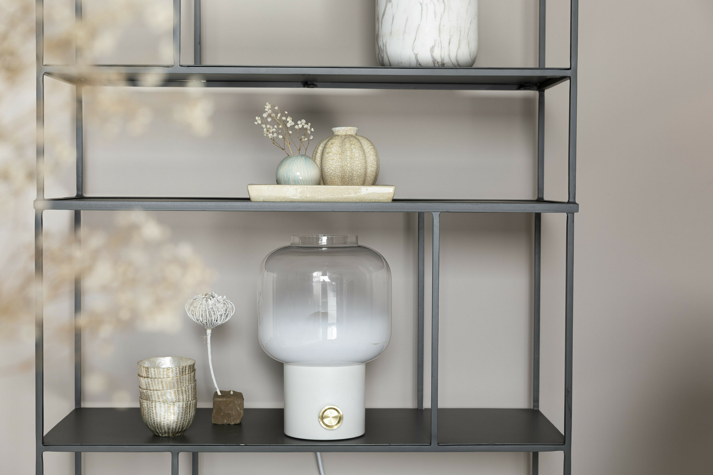 Zuiver Tafellamp 'Moody' Glas, kleur Wit
