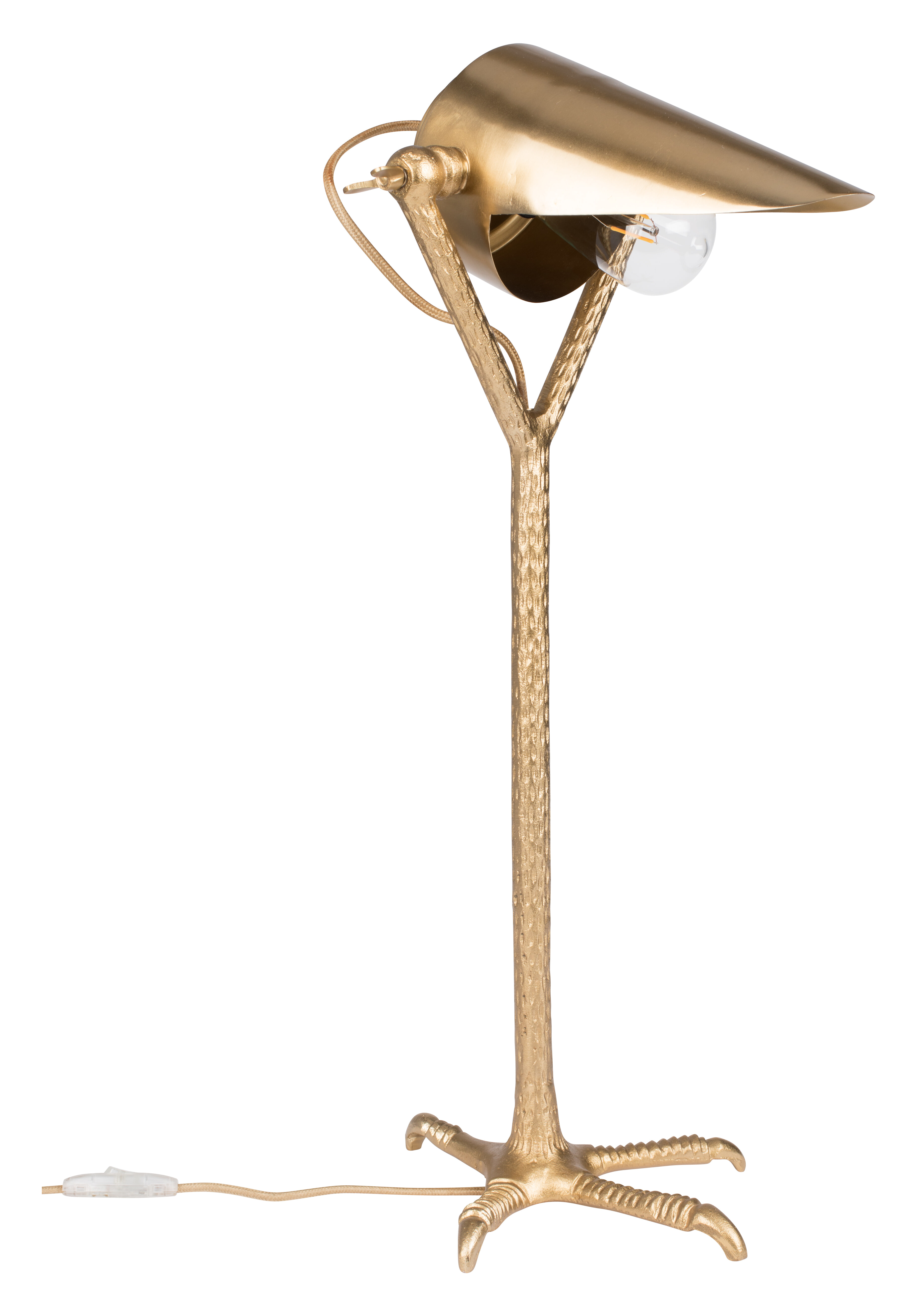 Dutchbone Tafellamp 'Falcon' 62cm, kleur Brass