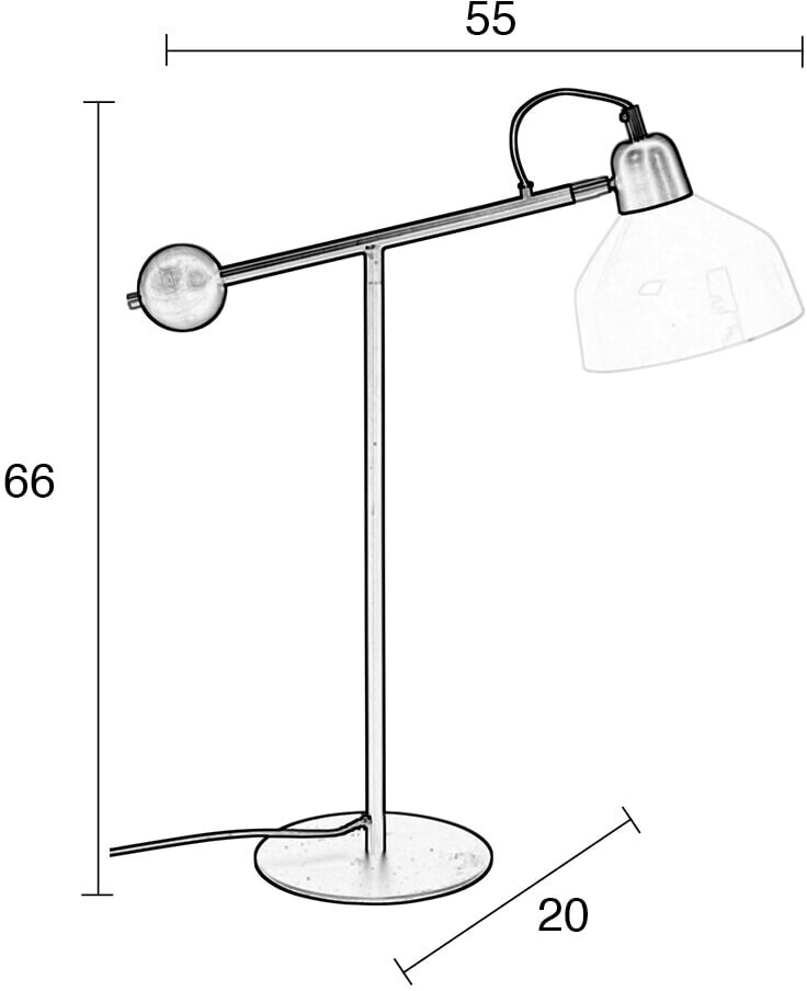 Zuiver Tafellamp 'Skala' 66cm, kleur Zwart/Wit