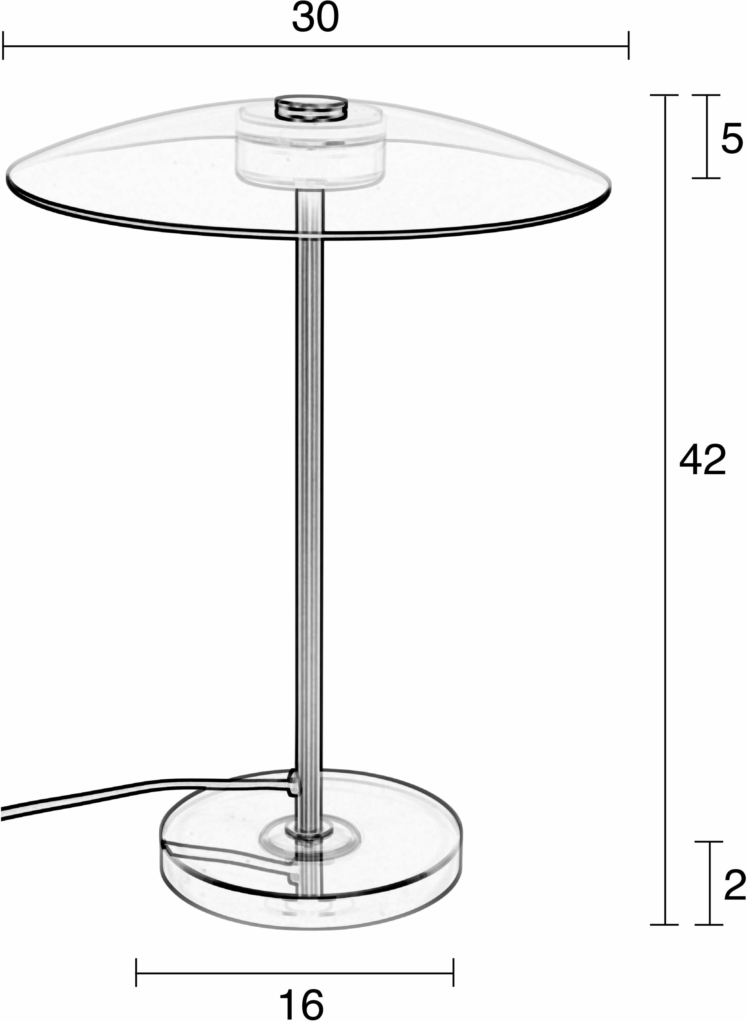 Zuiver Tafellamp 'Float' Glas, 42 cm