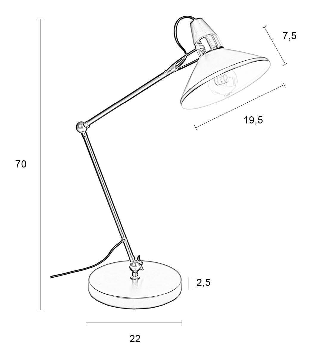ZILT Tafellamp 'Ashley' Kantelbaar, 70cm