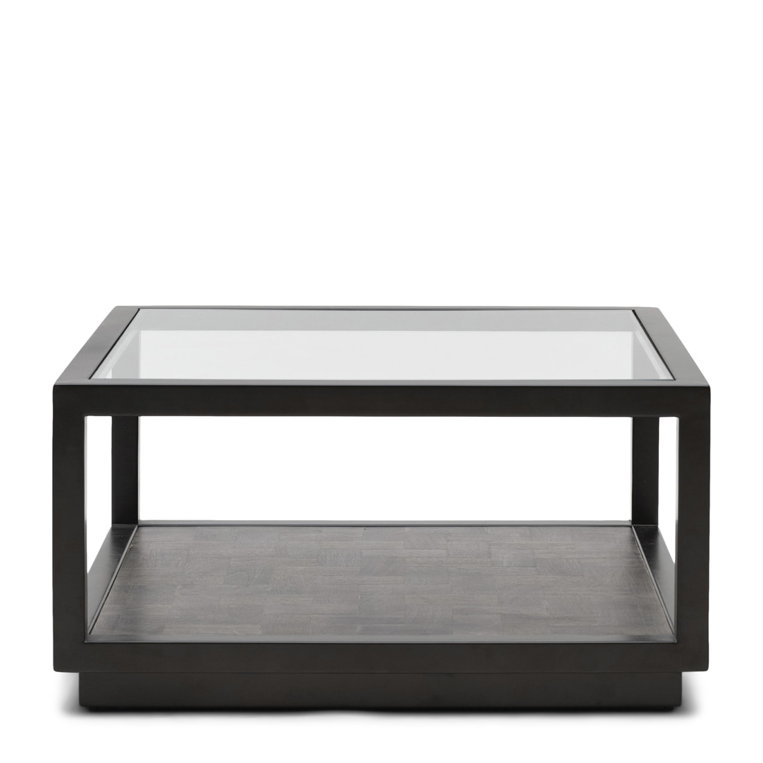 Rivièra Maison Salontafel 'Roger' Mangohout en glas, 80 x 80cm