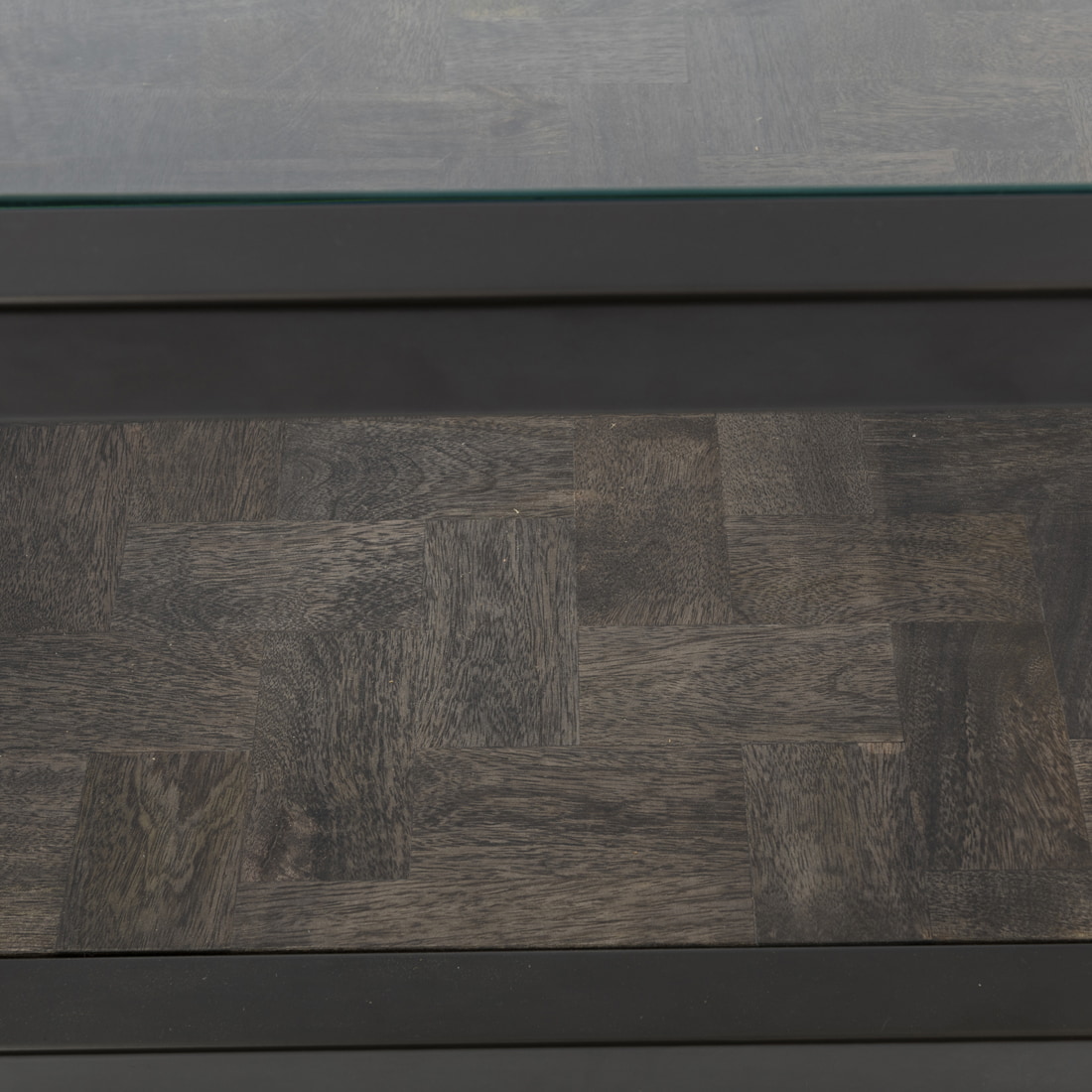 Rivièra Maison Salontafel 'Roger' Mangohout en glas, 80 x 80cm
