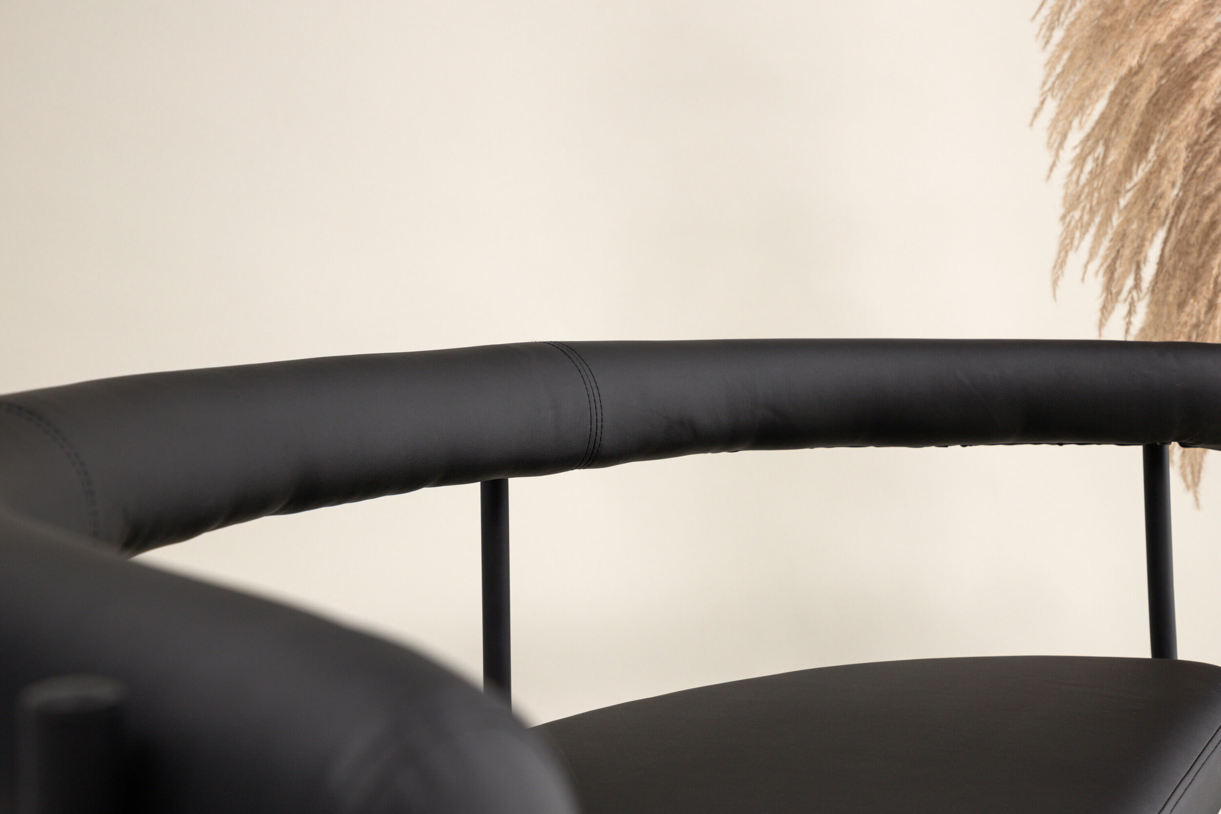 Nohr Eetkamerbank 'Jediah' Lederlook, kleur Zwart