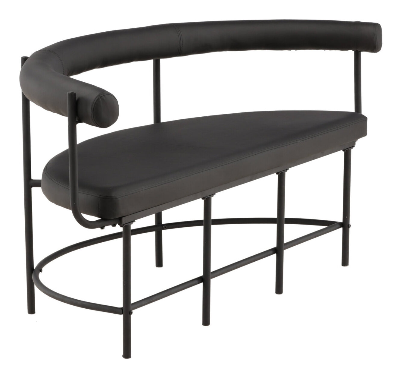 Nohr Eetkamerbank 'Jediah' Lederlook, kleur Zwart