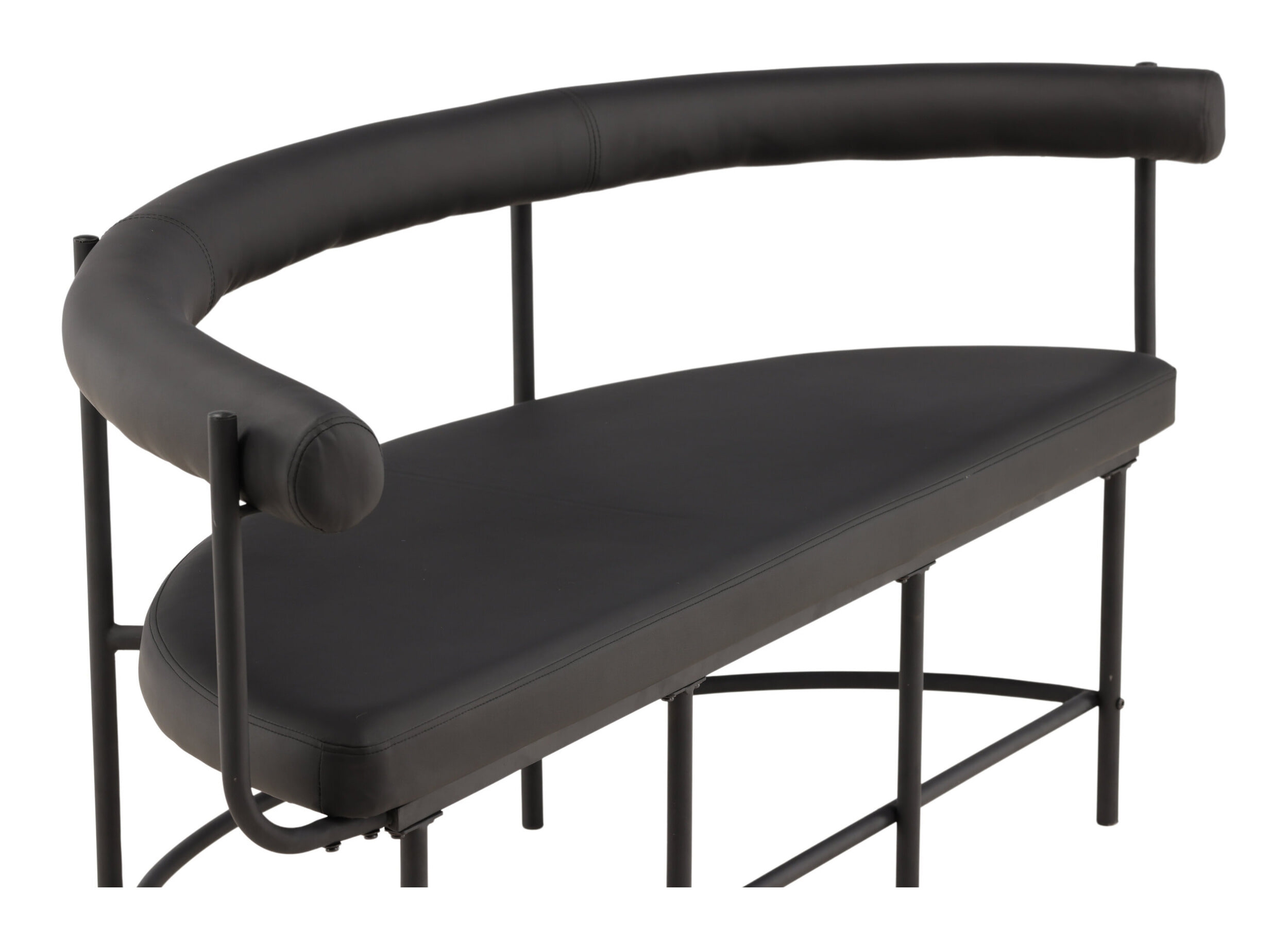 Nohr Eetkamerbank 'Jediah' Lederlook, kleur Zwart