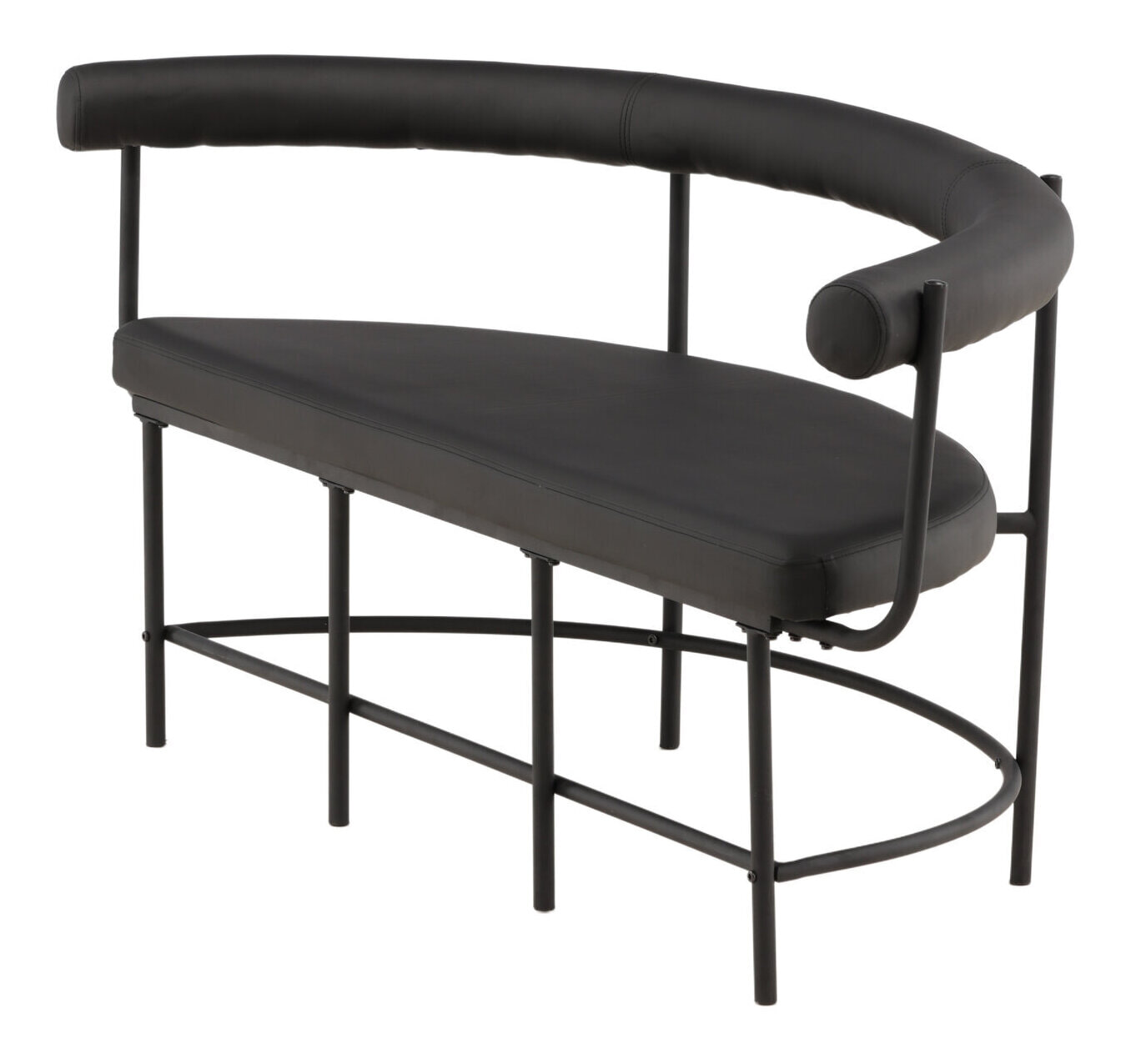 Nohr Eetkamerbank 'Jediah' Lederlook, kleur Zwart