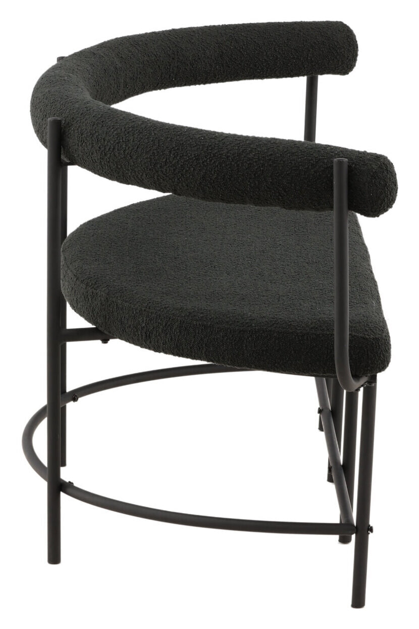 Nohr Eetkamerbank 'Jediah' Bouclé, kleur Zwart
