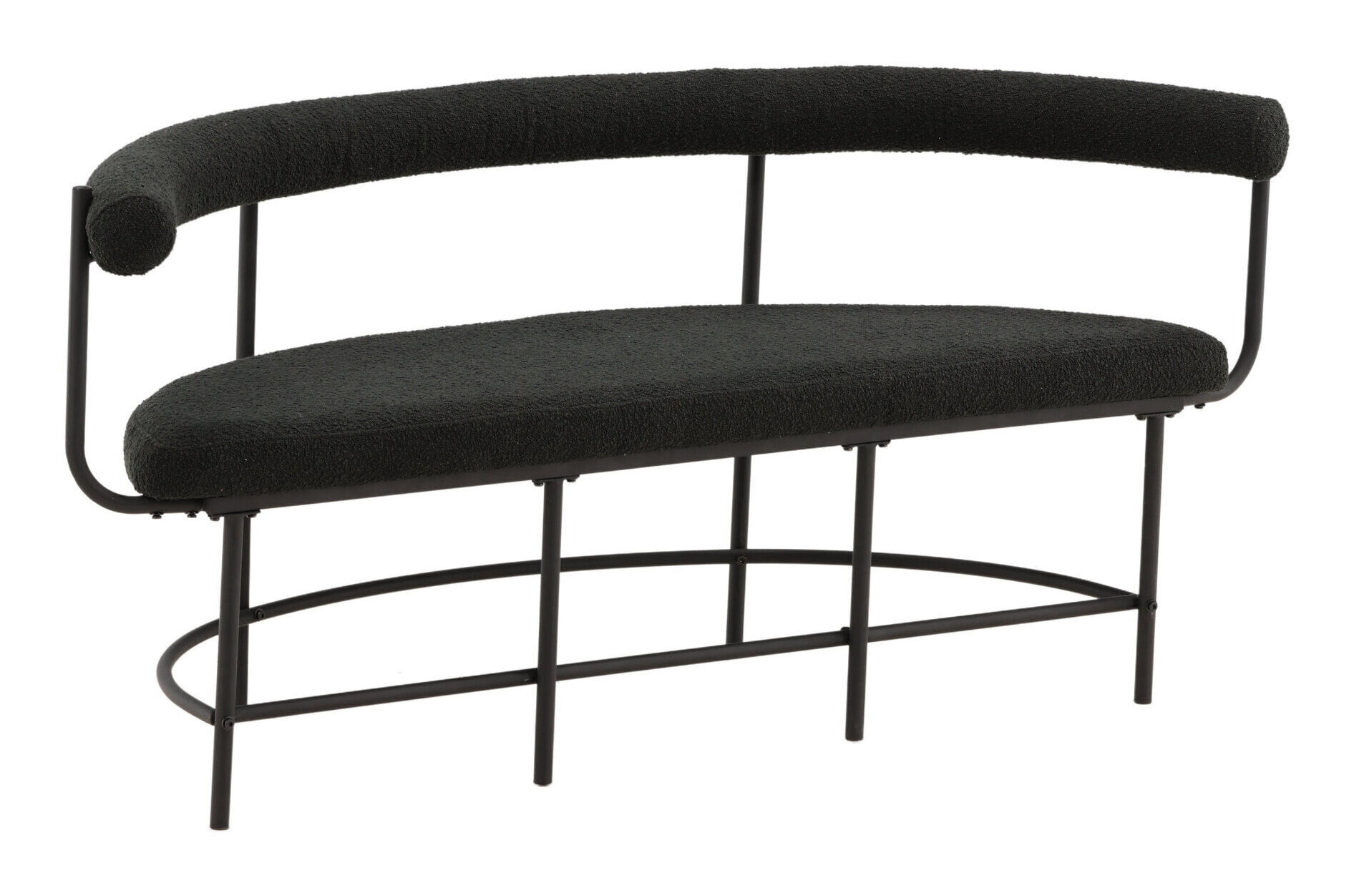 Nohr Eetkamerbank 'Jediah' Bouclé, kleur Zwart