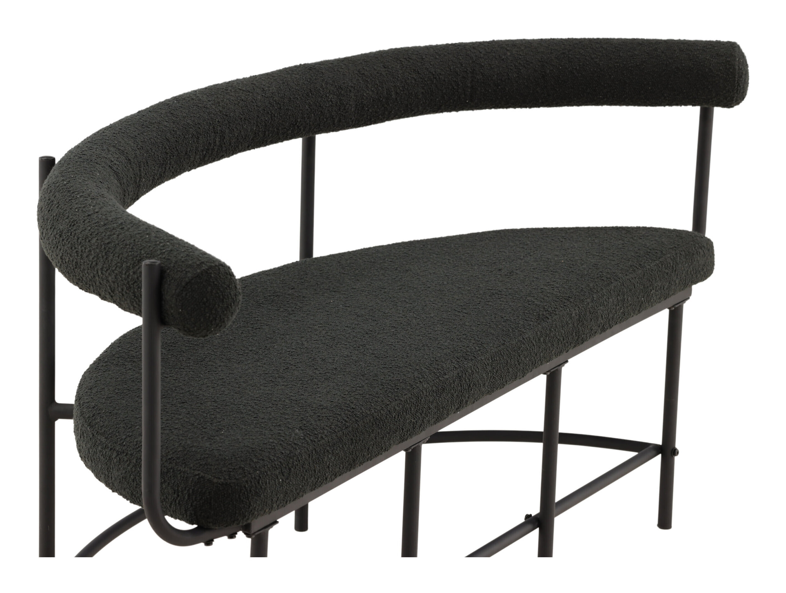 Nohr Eetkamerbank 'Jediah' Bouclé, kleur Zwart