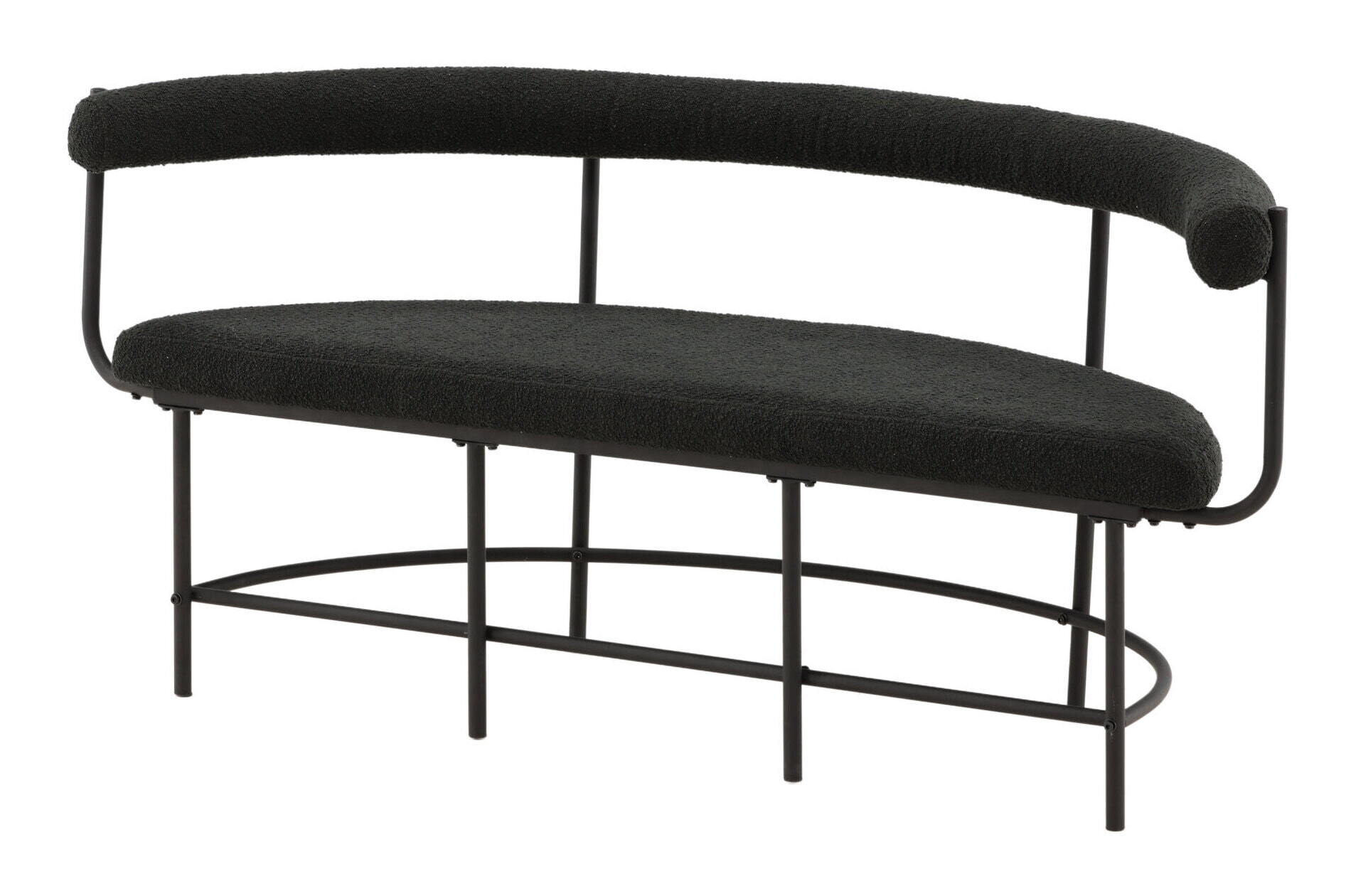 Nohr Eetkamerbank 'Jediah' Bouclé, kleur Zwart
