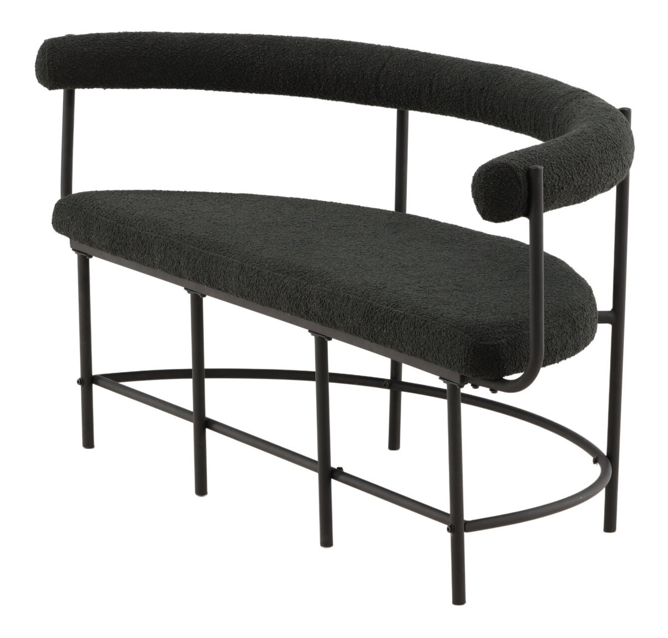 Nohr Eetkamerbank 'Jediah' Bouclé, kleur Zwart