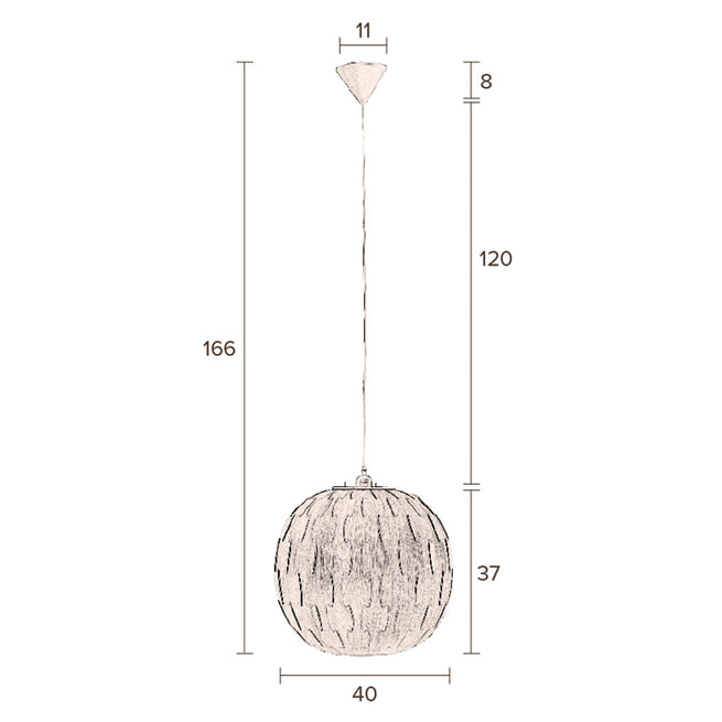 Dutchbone Hanglamp 'Bond' Rond, 40cm