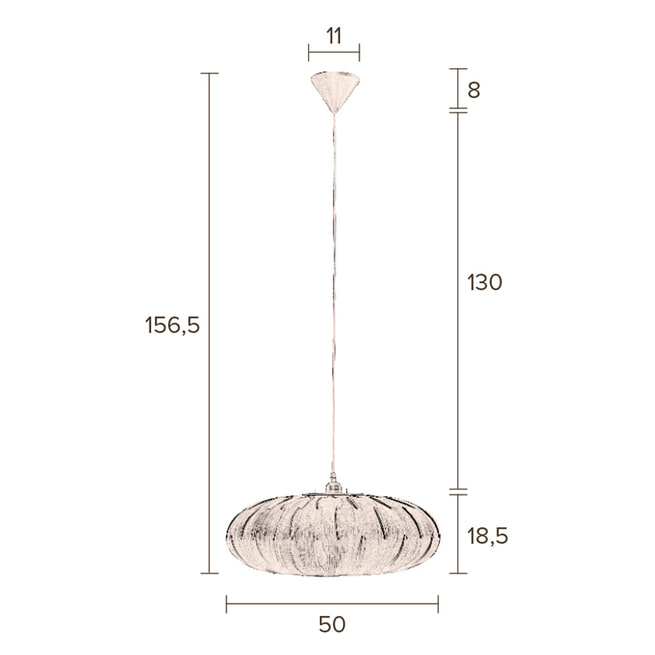 Dutchbone Hanglamp 'Bond' Ovaal, 50cm