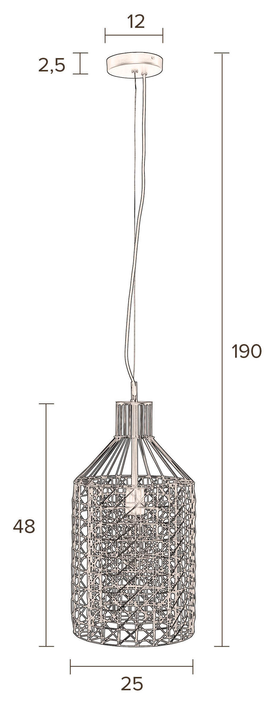 Dutchbone Hanglamp 'Jim' 25cm