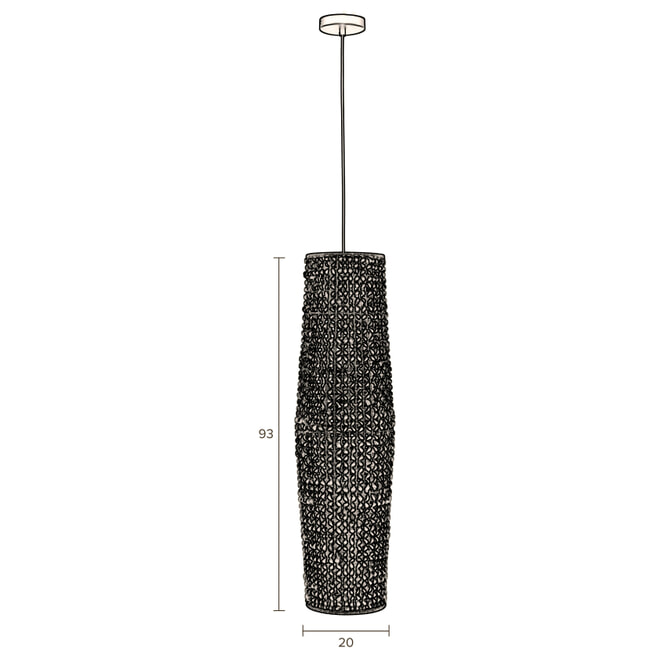 Dutchbone Hanglamp 'Hyacint' Waterhyacint, 93cm