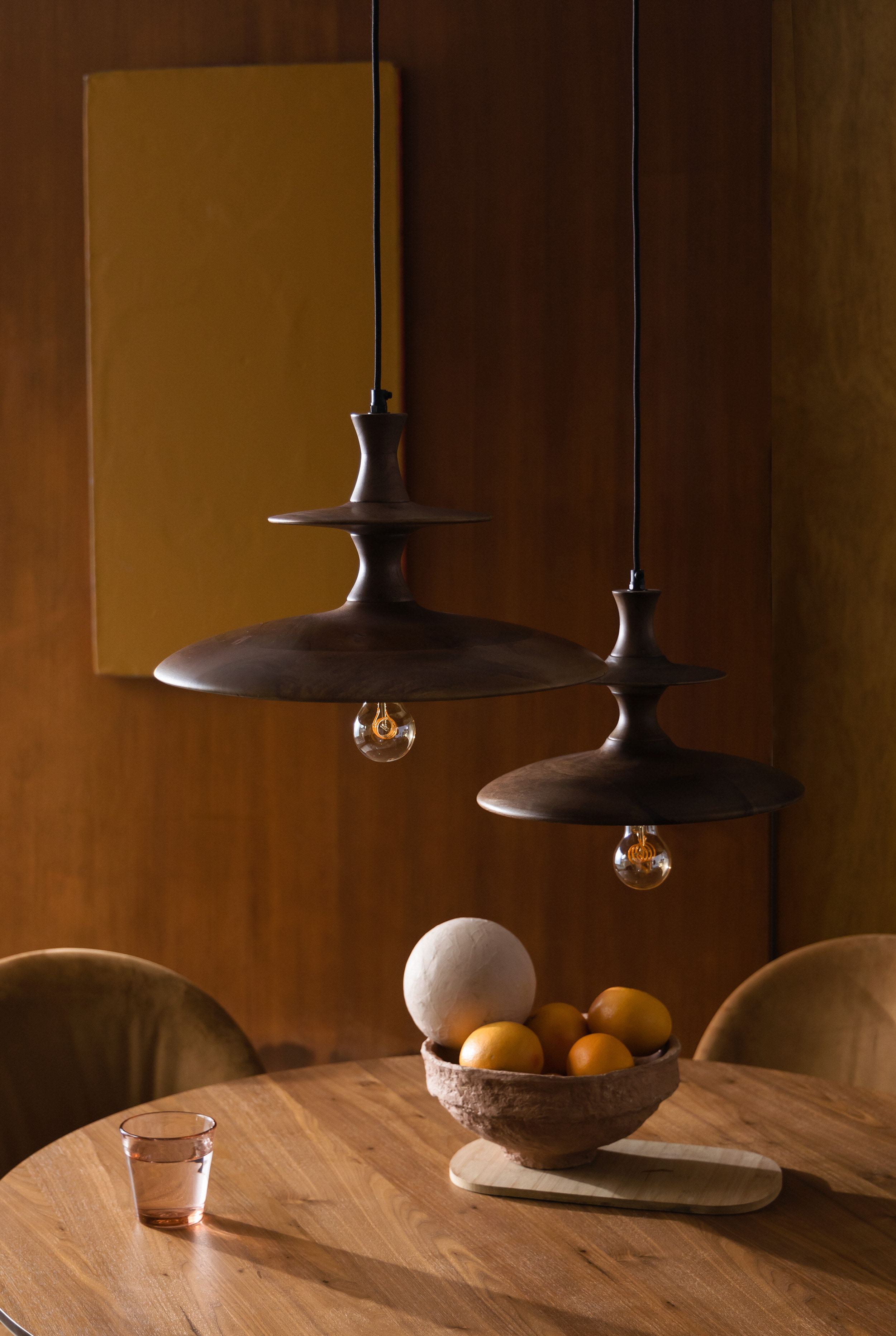 Dutchbone Hanglamp 'Cath' Mangohout, 34cm
