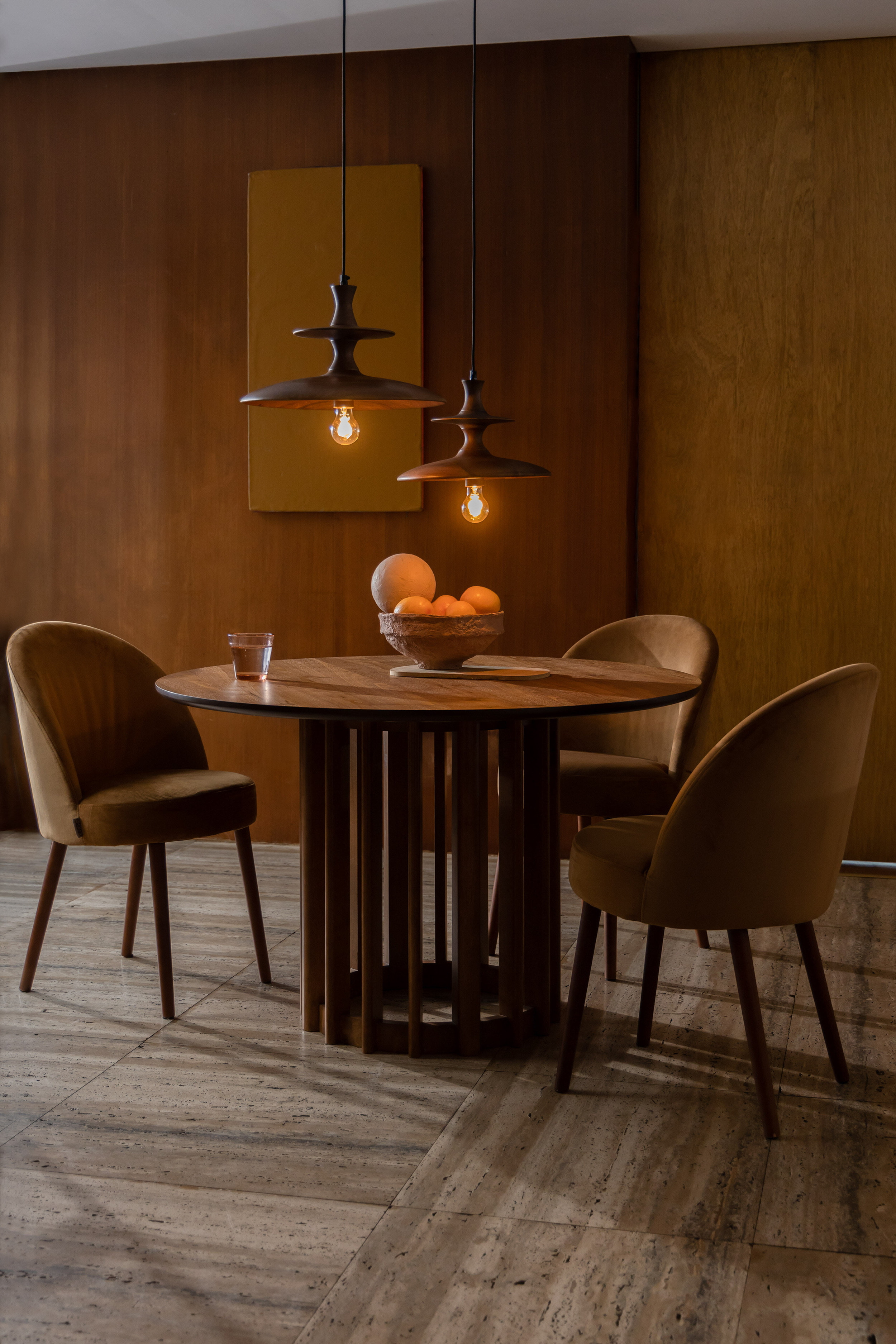 Dutchbone Hanglamp 'Cath' Mangohout, 43cm