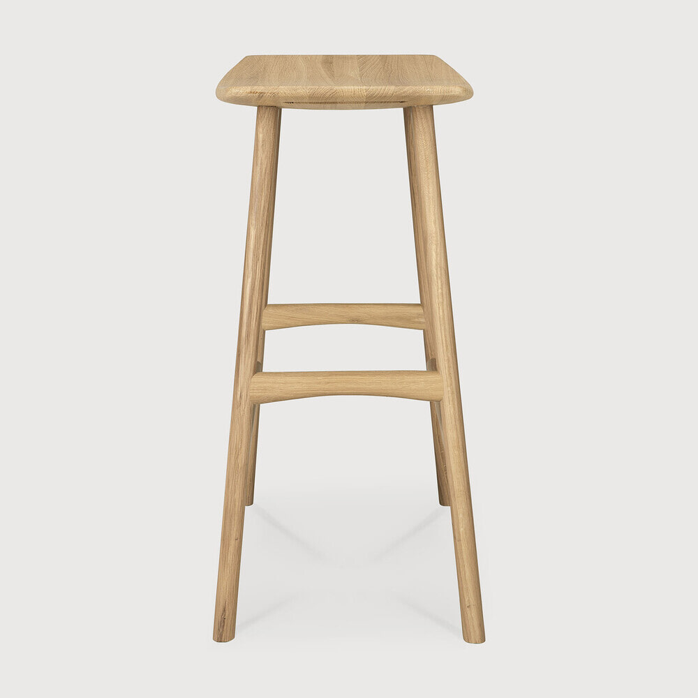 Ethnicraft Barkruk 'Osso' Geolied Eikenhout, kleur Naturel (zithoogte 65cm)