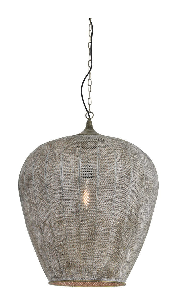 Light & Living Hanglamp 'Lavello' 55cm, kleur Antiek Goud-/Wit