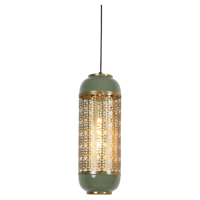 Light & Living Hanglamp 'Rohit' 17cm, olijf groen, kleur Olijfgroen